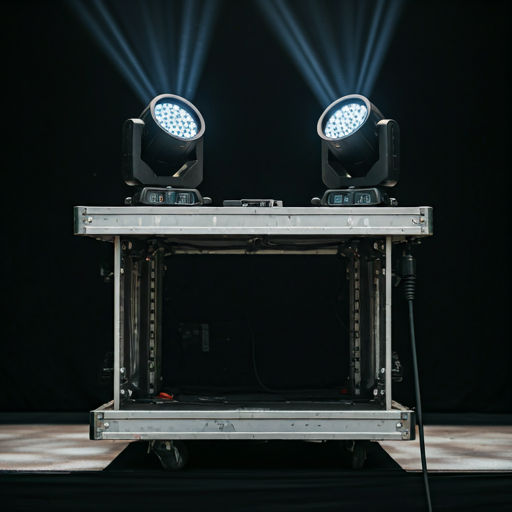 Stage lighting rig setup